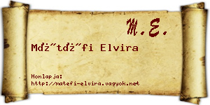 Mátéfi Elvira névjegykártya
